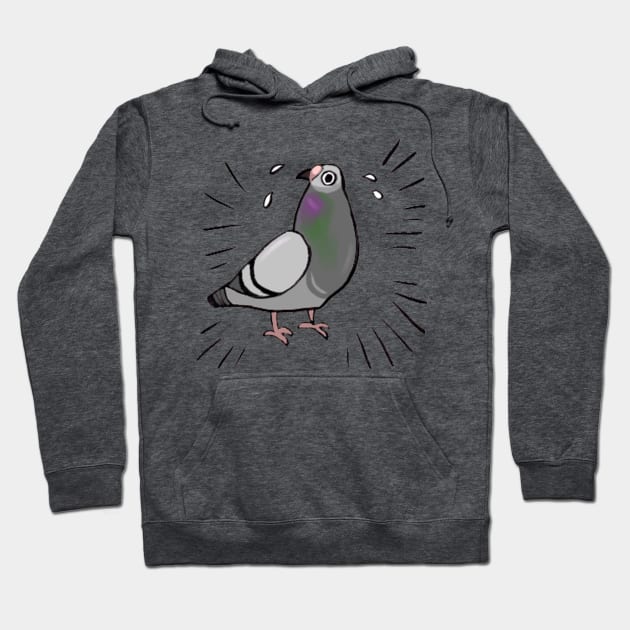 Frantic Pigeon Friend Hoodie by ProfessorBees